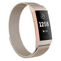 Fitbit Charge 3 & 4 milanese bandje - Maat: Large - Vintage goud - thumbnail