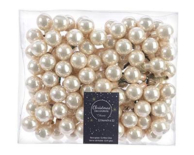 Decoris kerstballen op draad Glas 144st parel 2,5cm