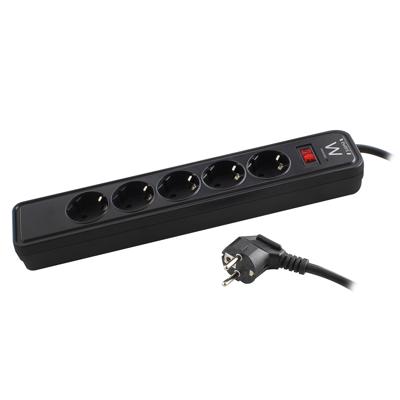 Ewent EW3951 Stekkerdoos 5 Sockets met Schakelaar en Overspanningsbeveiliging - 1,5 meter Ewent EW3951 Stekkerdoos 5 Sockets met Schakelaar en Overspanningsbeveiliging - 1,5 meter