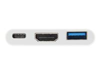 Equip 133461 usb type c to hdmi female/usb a female/pd adapter, 4k, pastic, 15cm, white - thumbnail