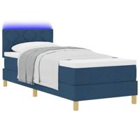 Boxspringbed met Matras & LED Blauw 80x200 cm Stof - thumbnail
