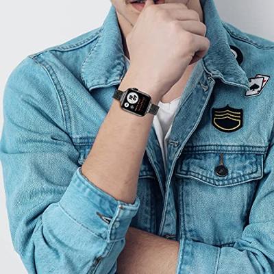 Stainless steel slim fit bandje - Zwart - Geschikt voor Apple Watch 38mm / 40mm / 41mm / 42mm