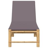 Ligstoel met kussens 55x199x30 cm bamboe - thumbnail