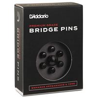 D&apos;Addario PWPS1 Wood Bridge Pins Ebony brugpinnen (set van 6) - thumbnail