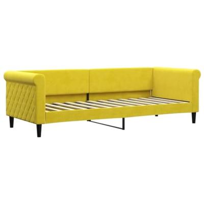 Slaapbank met onderschuifbed en lades 80x200 cm fluweel geel