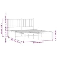 Bedframe met hoofdbord metaal wit 160x200 cm - thumbnail