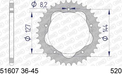AFAM Chain wheel 520 38z alu harden-anod.anth f.pc