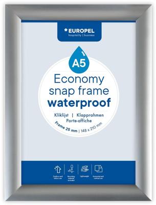 Europel clicklijst Economy, waterdicht, lijst 25 mm, ft A5, zilver