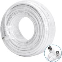 Coax Kabel 25m met Haakse Connectoren - Wit - thumbnail
