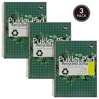 Collegeblok Pukka Pad Jotta Recycled A4 lijn 4-gaats 110 pagina's 80gr groen | 3 stuks - thumbnail