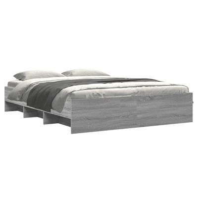 Bedframe bewerkt hout grijs sonoma eikenkleurig 150x200 cm