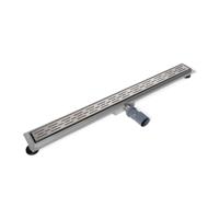 Douchegoot met standaard rooster en flens - RVS geborsteld 7 x 100 - thumbnail