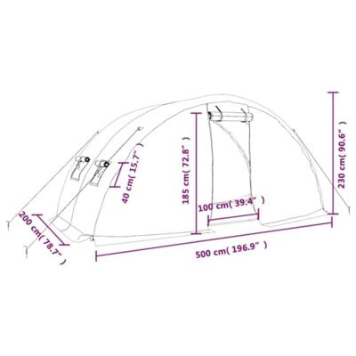 VidaXL Tuinkas met stalen frame 10 m² 5x2x2,3 m