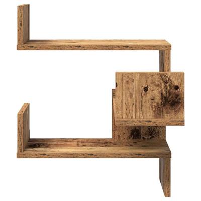 Hoekwandschap 40x40x49,5 cm bewerkt hout out houtkleurig