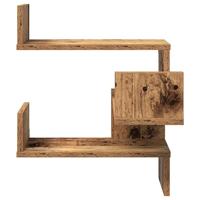 Hoekwandschap 40x40x49,5 cm bewerkt hout out houtkleurig - thumbnail