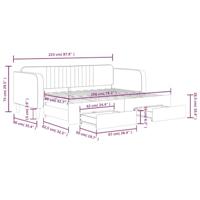 Slaapbank met onderschuifbed en lades 80x200 cm fluweel roze - thumbnail