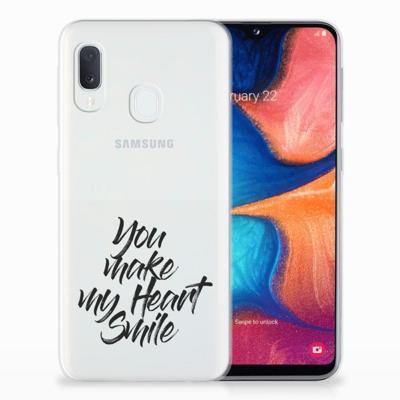 Samsung Galaxy A20e | Siliconen hoesje | met naam Heart Smile Samsung Galaxy A20e | Siliconen hoesje | met naam Heart Smile