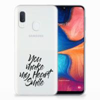 Samsung Galaxy A20e | Siliconen hoesje | met naam Heart Smile - thumbnail