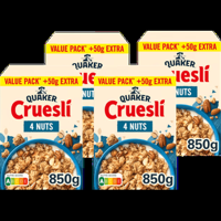 Quaker Cruesli 4 Noten Voordeelverpakking 4 x 850 gr bij Jumbo - thumbnail