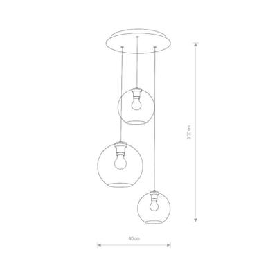 Lyora 3-licht glazen hanglampVetro - 7641