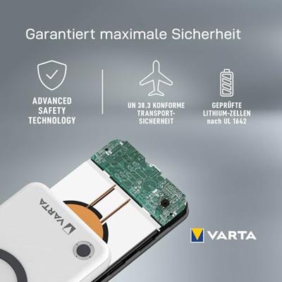 Varta 57908 101 111 powerbank Lithium-Polymeer (LiPo) 15000 mAh Draadloos opladen Wit
