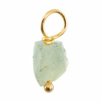 Ruwe Edelsteen Hanger Prehniet 925 Zilver & Verguld (8 - 12 mm) - thumbnail