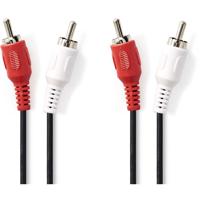 Stereo-Audiokabel | 2x RCA Male - 2x RCA Male | 1,0 m | Zwart - thumbnail