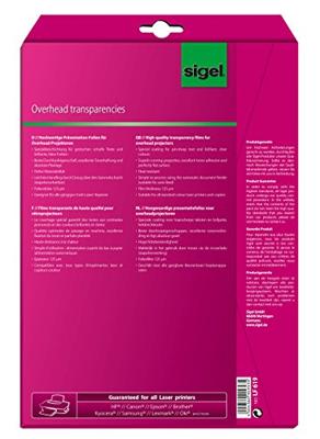 Sigel LF619 Folie voor overheadprojectoren DIN A4 Laser (zwart/wit), Kopiëren (zwart/wit), Laser (kleur), Kopiëren (kleur) Transparant 20 stuk(s) Sigel LF619 Folie voor overheadprojectoren DIN A4 Laser (zwart/wit), Kopiëren (zwart/wit), Laser (kleur), Kopiëren (kleur) Transparant 20 stuk(s)