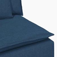 Modulaire bank Armleuning eindmodule met kussens 100 cm blauw - thumbnail