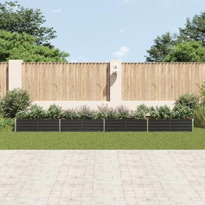 Plantenbak verhoogd 600x80x45 cm gegalvaniseerd staal antraciet