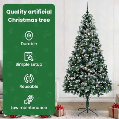 VidaXL Kunstkerstboom groen 240 cm pvc en staal en kunststof