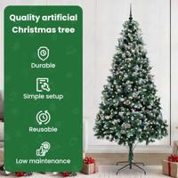 VidaXL Kunstkerstboom groen 240 cm pvc en staal en kunststof - thumbnail