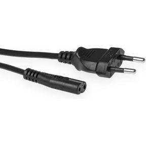 ACT AK5279 230V Stroomkabel Euro/C7 Female Zwart - 25 cm