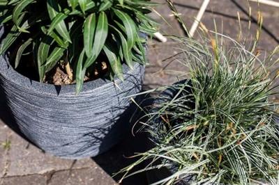 Capi waste elegant laag rib nl kunststof bloempot 46x58 cm terrazzo beige