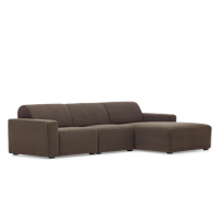 Hoekbank Brooklyn Bruin Stof - thumbnail