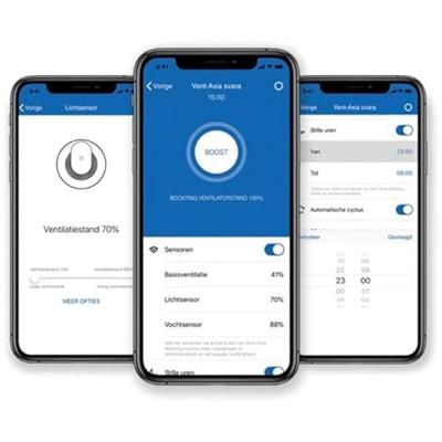 Vent-Axia Svara 110 m3/h (app gestuurd) - Ø100mm - zwart
