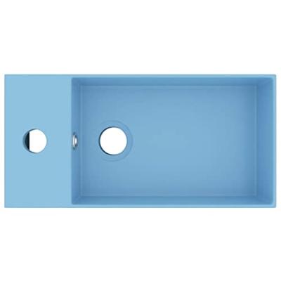 VidaXL Wastafel met overloop keramiek lichtblauw