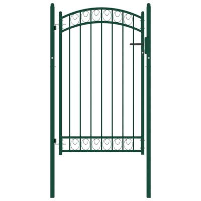 vidaXL Poort met gebogen bovenkant 100x150 cm staal groen