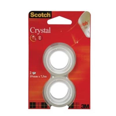 Scotch Plakband Crystal ft 19 mm x 7,5 m, blister met 2 rolletjes Scotch Plakband Crystal ft 19 mm x 7,5 m, blister met 2 rolletjes