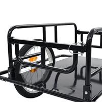 VidaXL Fietstrailer 130x73x48,5 cm staal zwart - thumbnail