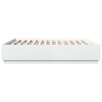 Bedframe massief hout wit 200x200 cm - thumbnail