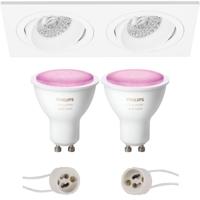 Philips Hue LED Inbouwspot Set - Dubbel Kantelbaar Mat Wit - Bluetooth - thumbnail