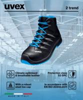 uvex 2 trend 6935245 Hoge veiligheidsschoenen S3 Schoenmaat (EU): 45 Blauw-zwart 1 paar - thumbnail