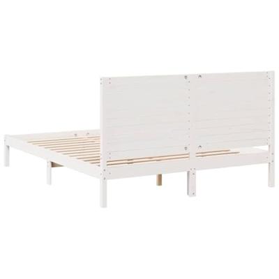 Bedframe extra lang zonder matras massief hout wit 140x210 cm