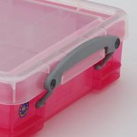 Really Useful Box opbergdoos 4 liter met 2 dividers, transparant helroze - thumbnail