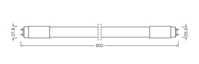 LEDVANCE LED-buis-Buis Energielabel: F (A - G) G13 T8 8 W = 18 W Koudwit 1 stuk(s) (Ø x h) 27.8 mm x 27.8 mm