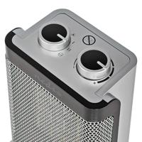 Keramische PTC-Ventilatorkachel | 1000 / 1500 W | 2 Verwarmingsmodi | Instelbare thermostaat | Draait automatisch | Oververhittingsbeveiliging | Omvalpreventie - thumbnail