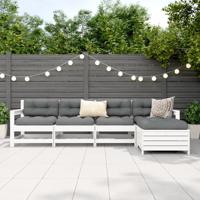 5-delige Loungeset massief grenenhout wit - thumbnail