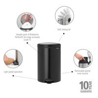 brabantia Newicon 114106 Pedaalemmer (groot) 20 l Staal (Ø x h) 290 mm x 467 mm Zwart Met voetpedaal 1 stuk(s) - thumbnail