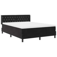 Boxspringbed met matras fluweel zwart 140x190 cm - thumbnail